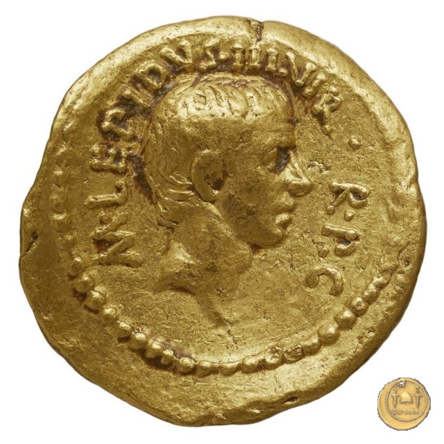 494/1 - aureo M. Aemilius Lepidus / L. Livineius Regulus 42 BC (Roma)