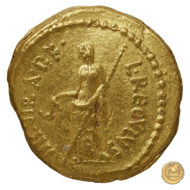 494/1 - aureo M. Aemilius Lepidus / L. Livineius Regulus 42 BC (Roma)