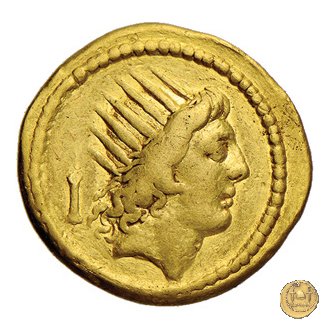 494/20 - aureo P. Clodius M.f. 42 BC (Roma)