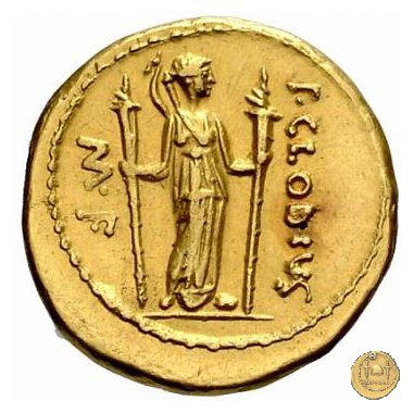 494/22 - aureo P. Clodius M.f. 42 BC (Roma)