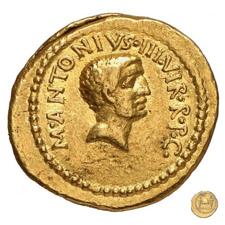 494/2 - aureo M. Antonius / L. Livineius Regulus 42 BC (Roma)