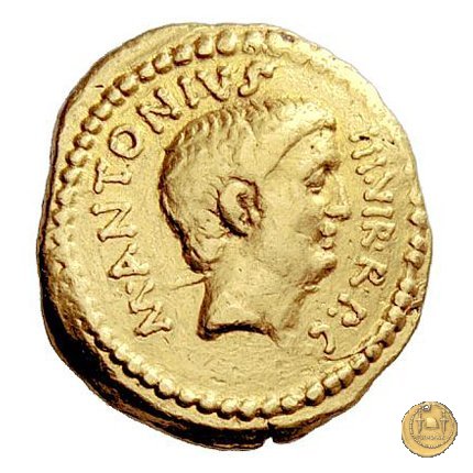 494/2 - aureo M. Antonius / L. Livineius Regulus 42 BC (Roma)