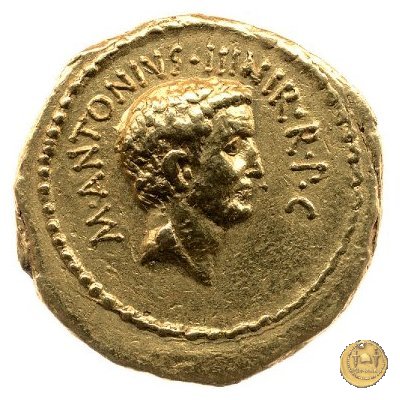 494/2 - aureo M. Antonius / L. Livineius Regulus 42 BC (Roma)