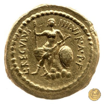 494/2 - aureo M. Antonius / L. Livineius Regulus 42 BC (Roma)