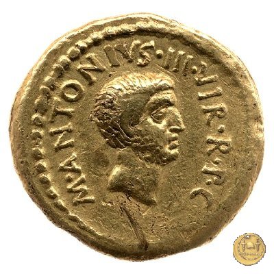 494/2 - aureo M. Antonius / L. Livineius Regulus 42 BC (Roma)