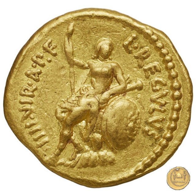 494/2 - aureo M. Antonius / L. Livineius Regulus 42 BC (Roma)