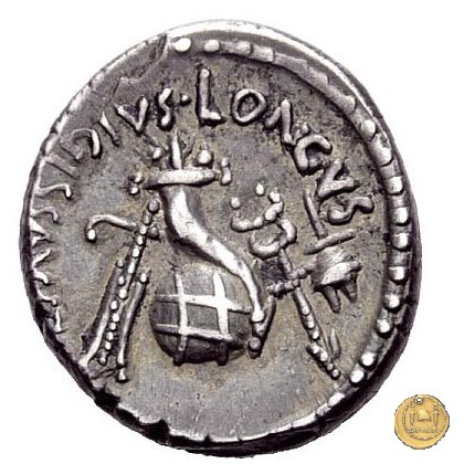 494/39 - denario L. Mussidius T.f. Longus 42 BC (Roma)