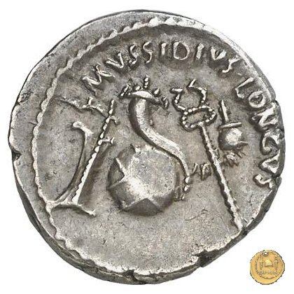 494/39 - denario L. Mussidius T.f. Longus 42 BC (Roma)