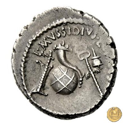 494/39 - denario L. Mussidius T.f. Longus 42 BC (Roma)