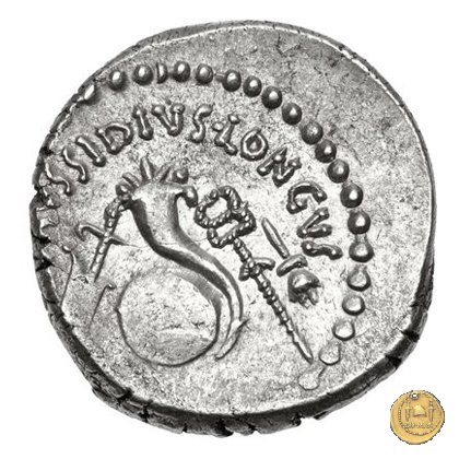 494/39 - denario L. Mussidius T.f. Longus 42 BC (Roma)