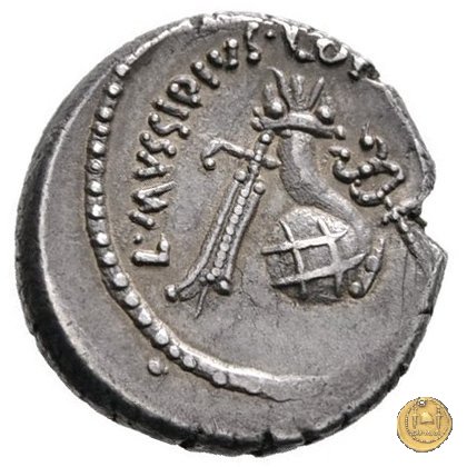 494/39 - denario L. Mussidius T.f. Longus 42 BC (Roma)