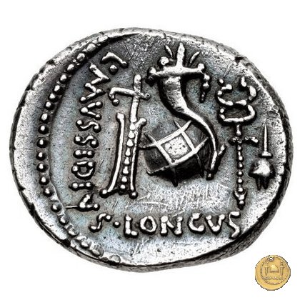 494/39 - denario L. Mussidius T.f. Longus 42 BC (Roma)