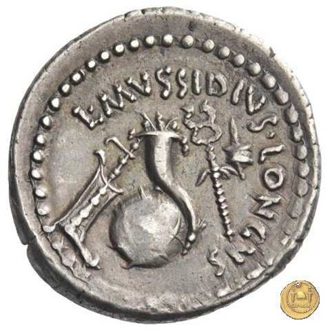 494/39 - denario L. Mussidius T.f. Longus 42 BC (Roma)