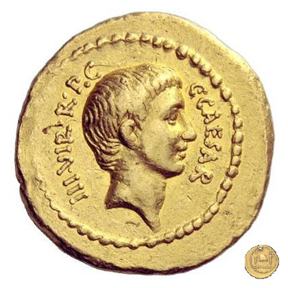 494/3 - aureo C. Iulius Caesar Octavianus / L. Livineius Regulus 42 a.C. (Roma)
