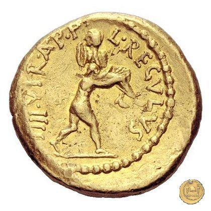 494/3 - aureo C. Iulius Caesar Octavianus / L. Livineius Regulus 42 BC (Roma)