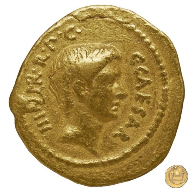 494/3 - aureo C. Iulius Caesar Octavianus / L. Livineius Regulus 42 BC (Roma)