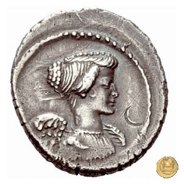 494/40 - denario L. Mussidius T.f. Longus 42 BC (Roma)