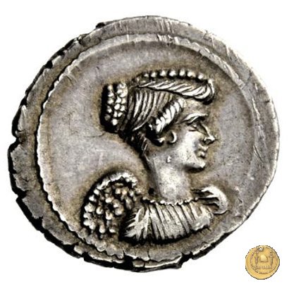 494/40 - denario L. Mussidius T.f. Longus 42 BC (Roma)