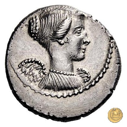 494/40 - denario L. Mussidius T.f. Longus 42 BC (Roma)