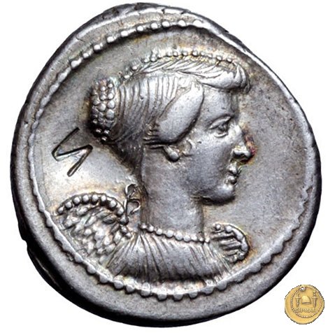 494/40 - denario L. Mussidius T.f. Longus 42 BC (Roma)