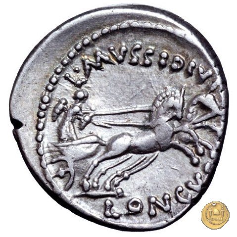 494/40 - denario L. Mussidius T.f. Longus 42 BC (Roma)