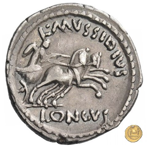 494/40 - denario L. Mussidius T.f. Longus 42 BC (Roma)