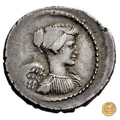 494/40 - denario L. Mussidius T.f. Longus 42 BC (Roma)