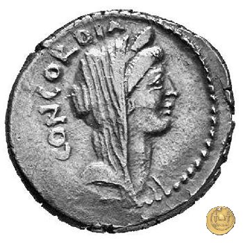 494/41 - denario L. Mussidius T.f. Longus 42 BC (Roma)