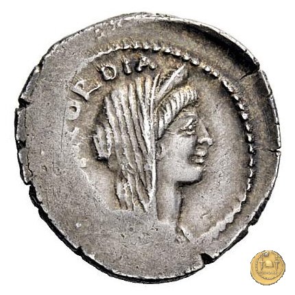 494/41 - denario L. Mussidius T.f. Longus 42 BC (Roma)