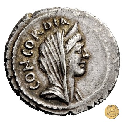 494/41 - denario L. Mussidius T.f. Longus 42 BC (Roma)