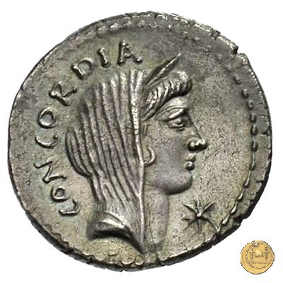 494/42 - denario L. Mussidius T.f. Longus 42 BC (Roma)