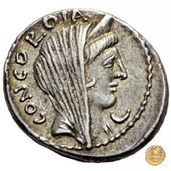 494/42 - denario L. Mussidius T.f. Longus 42 BC (Roma)