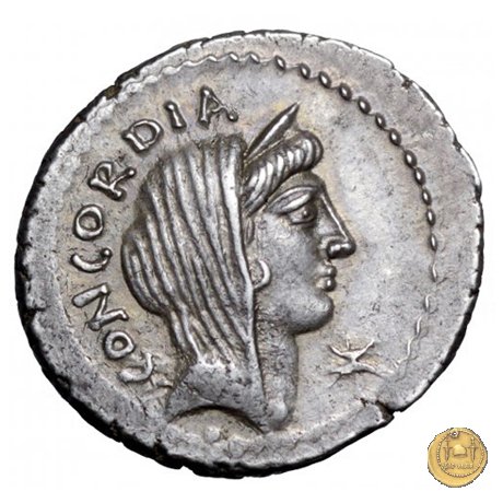 494/42 - denario L. Mussidius T.f. Longus 42 BC (Roma)