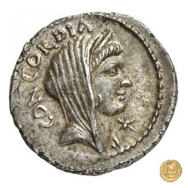 494/42 - denario L. Mussidius T.f. Longus 42 BC (Roma)