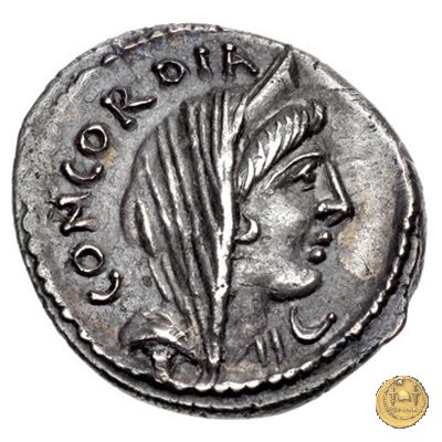 494/42 - denario L. Mussidius T.f. Longus 42 BC (Roma)