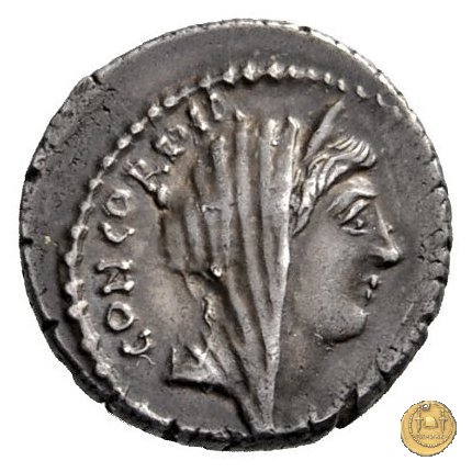 494/42 - denario L. Mussidius T.f. Longus 42 BC (Roma)