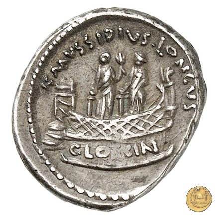 494/42 - denario L. Mussidius T.f. Longus 42 BC (Roma)