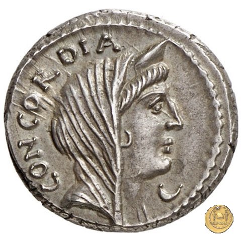 494/42 - denario L. Mussidius T.f. Longus 42 BC (Roma)