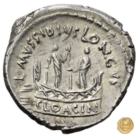 494/42 - denario L. Mussidius T.f. Longus 42 BC (Roma)