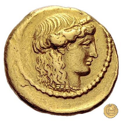 494/45 - aureo L. Mussidius T.f. Longus 42 BC (Roma)