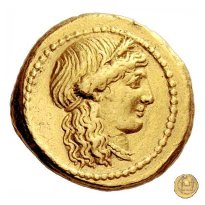 494/45 - aureo L. Mussidius T.f. Longus 42 BC (Roma)