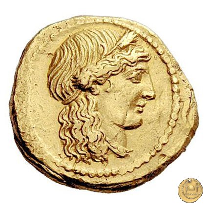 494/45 - aureo L. Mussidius T.f. Longus 42 BC (Roma)