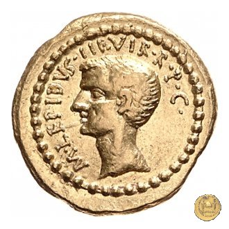 494/4 - aureo M. Aemilius Lepidus / P. Clodius M.f. 42 BC (Roma)
