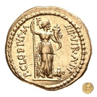 494/4 - aureo M. Aemilius Lepidus / P. Clodius M.f. 42 BC (Roma)