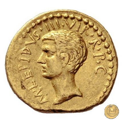 494/7 - aureo M. Aemilius Lepidus / L. Mussidius Longus 42 BC (Roma)