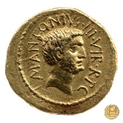 494/8 - aureo M. Antonius / L. Mussidius Longus 42 BC (Roma)