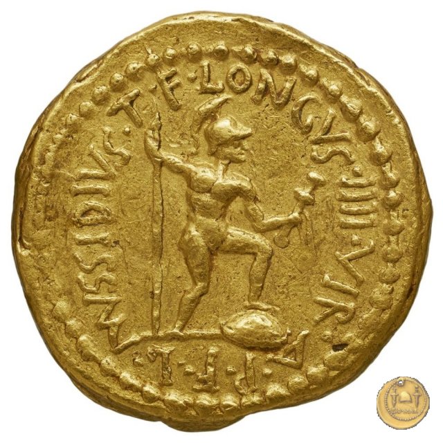 494/8 - aureo M. Antonius / L. Mussidius Longus 42 BC (Roma)