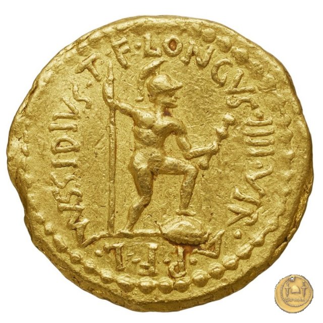 494/9 - aureo C. Iulius Caesar Octavianus / L. Mussidius Longus 42 BC (Roma)