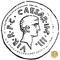 495/1 - aureo M. Aemilius Lepidus / C. Iulius Caesar Octavianus 42 BC (Italia)