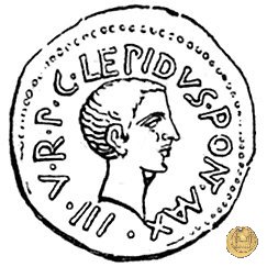 495/1 - aureo M. Aemilius Lepidus / C. Iulius Caesar Octavianus 42 BC (Italia)